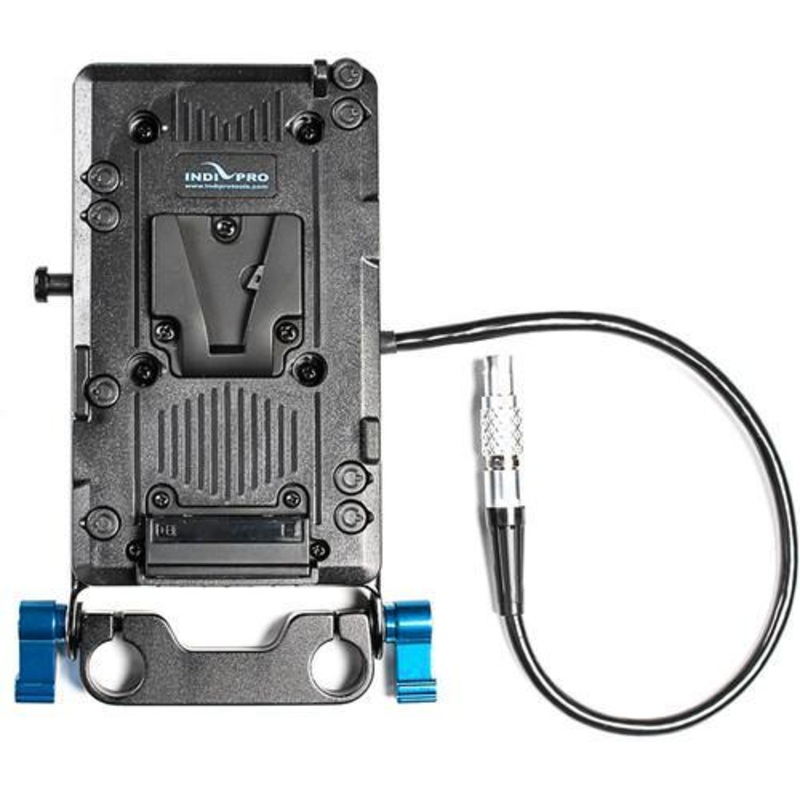 V-Mount Battery Adapter Plate with LEMO Type Cable for Canon C300 Mark II w/ 15mm Rod System (24")