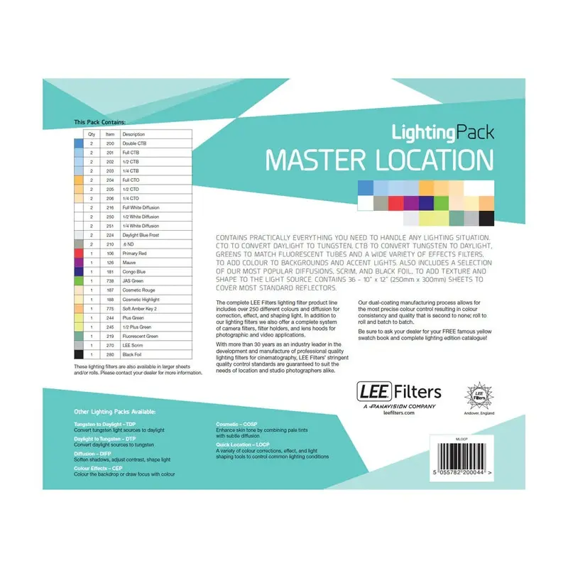 Lee Master Location Lighting Gel Pack