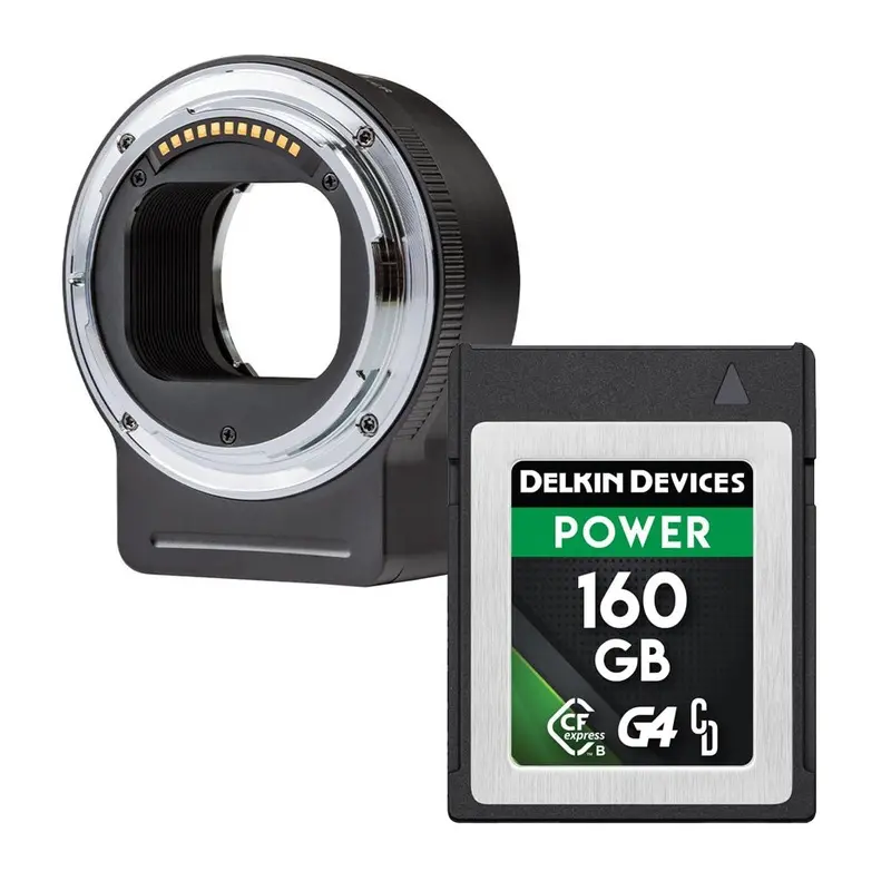Viltrox NF-Z Lens Mount Adapter with Delkin Power CFexpress G4 160GB Memory Card