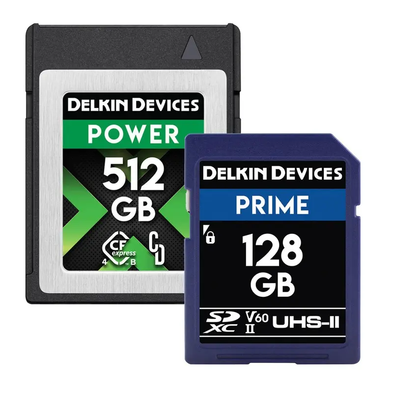 Delkin Devices Memory Card Bundle - Power 512GB CFexpress Type B and Prime 128GB SDXC