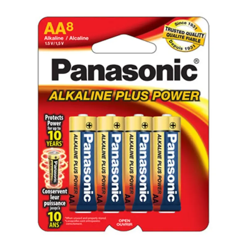 Panasonic Alkaline Plus AA Batteries - 8 Pack