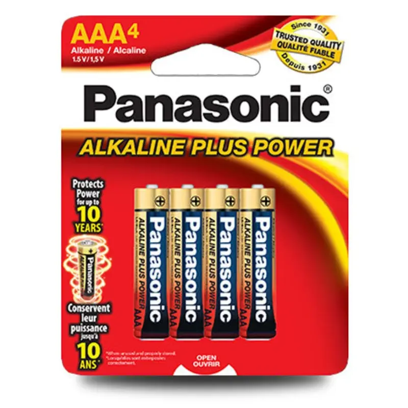 Panasonic Alkaline Plus AAA Batteries - 4 Pack