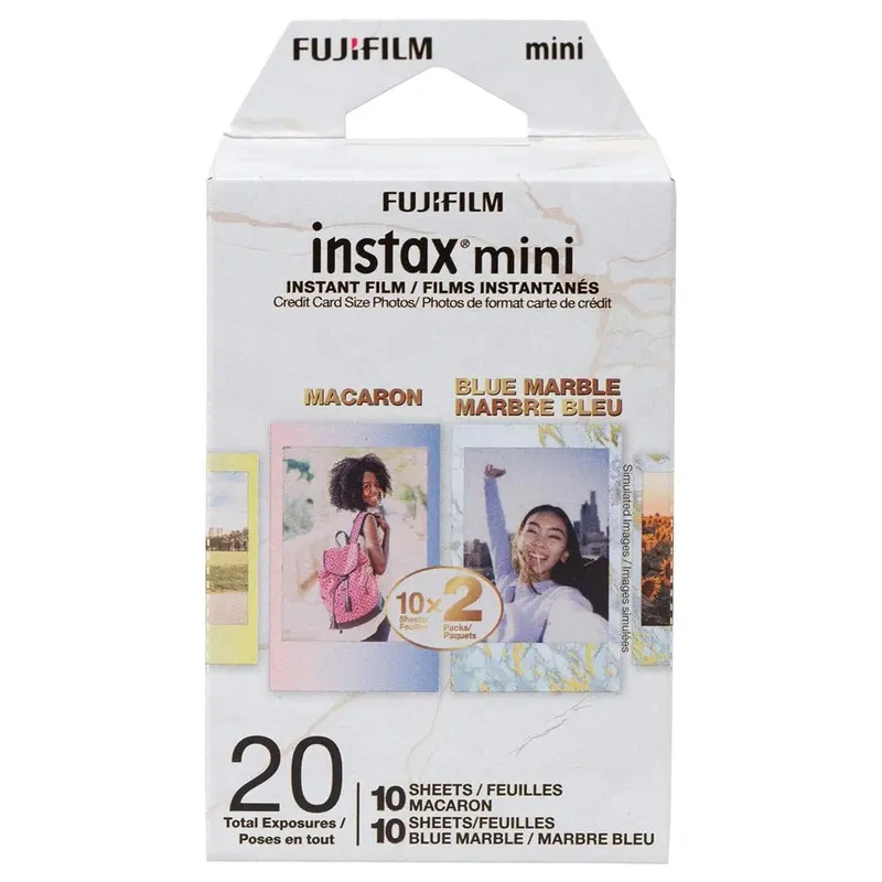 FUJIFILM Instax Mini Macaron & Blue Marble Film - 10 Exposures