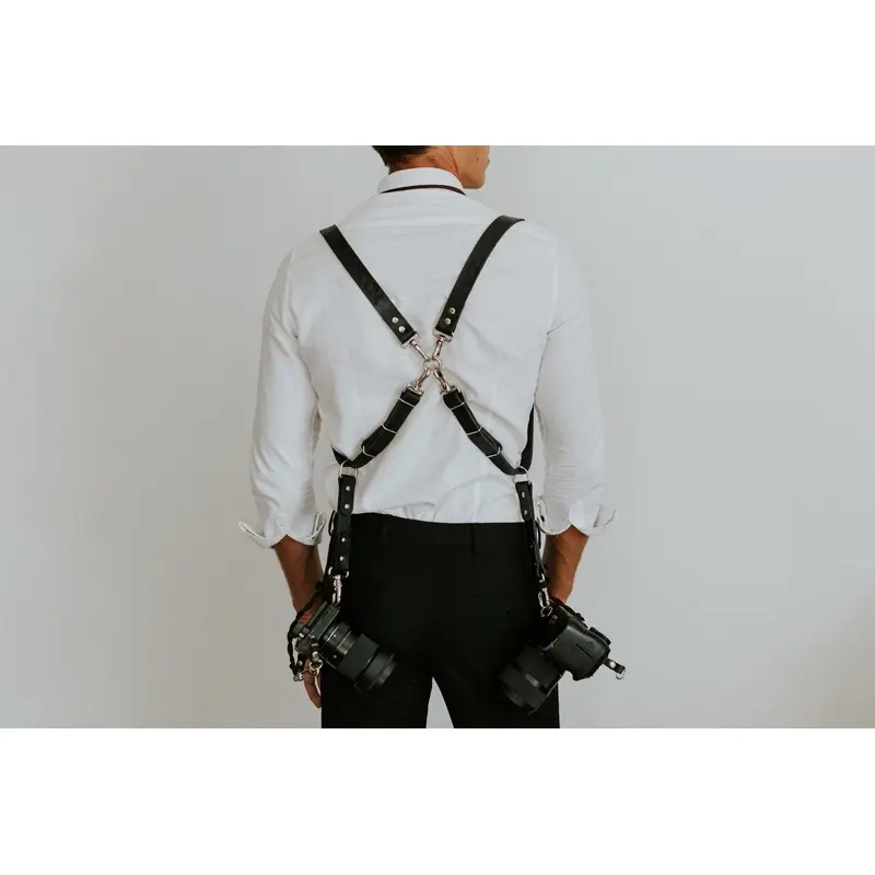 MOON Clasic  Dual Leather Camera Harness With Shoulder Pads