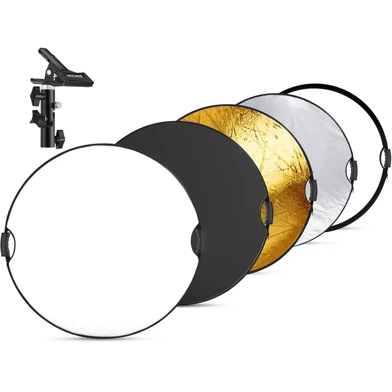 NEEWER RF-80II 5 In 1 Light Reflectors with Clamp &  Hand Grips