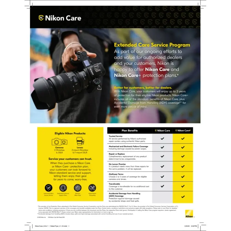 Nikon Care Plus Mirrorless Cameras & DSLR