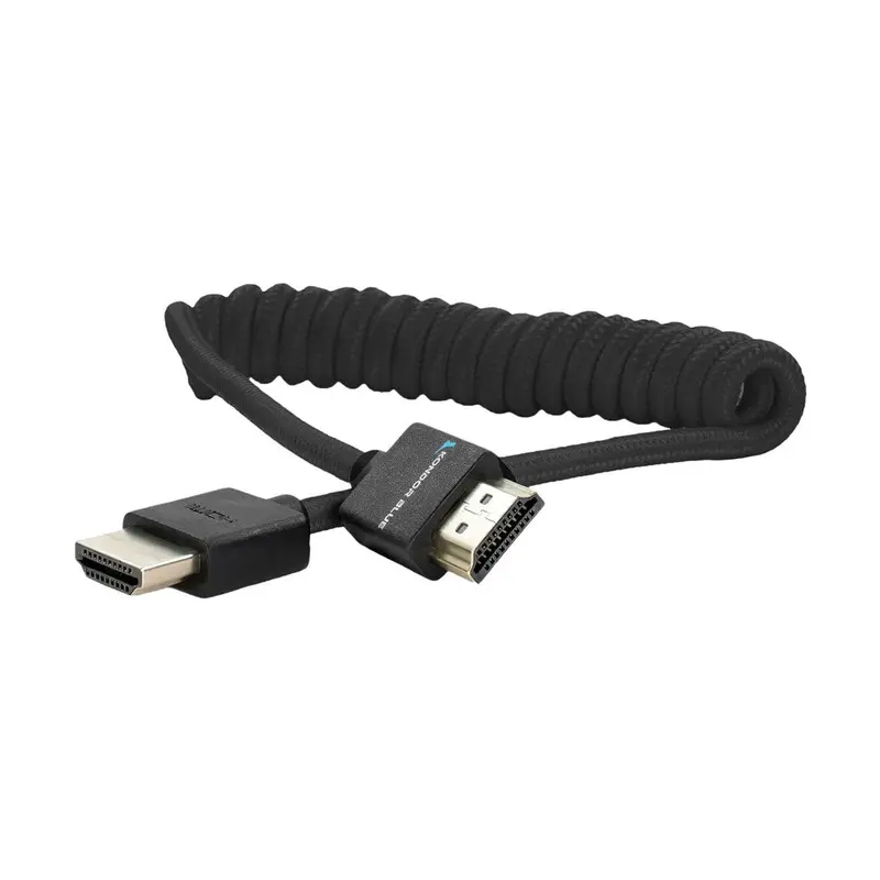 Kondor Blue Coiled 12 to 24" Full HDMI Cable (Black)