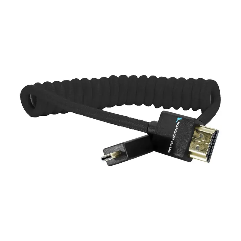 Kondor Blue Coiled 12 to 24" Micro to Full HDMI Cable (Black)