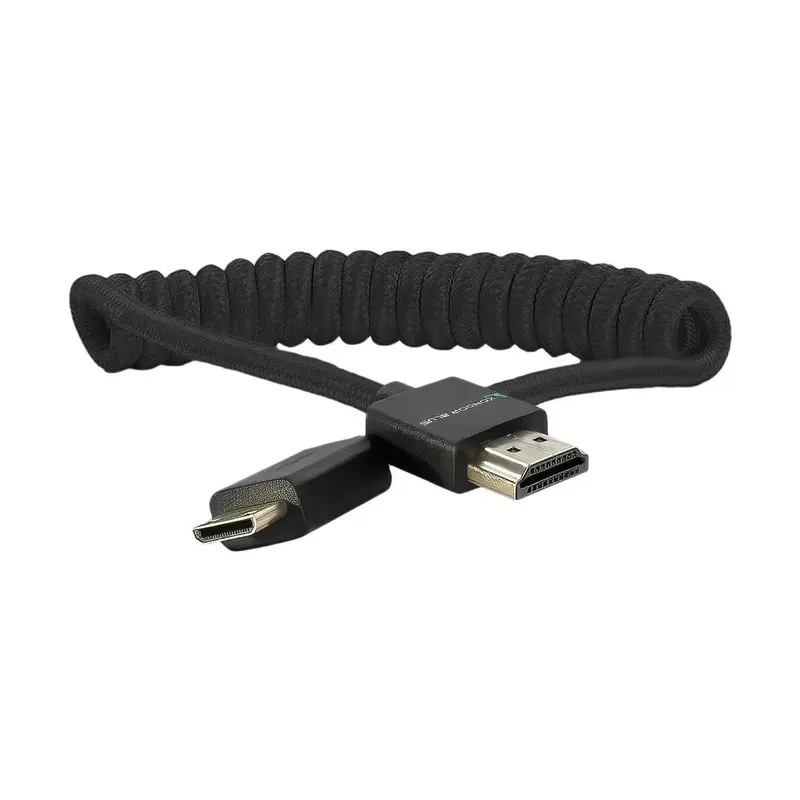 Kondor Blue Coiled 12 to 24" Mini to Full HDMI Cable (Black)