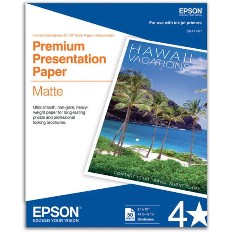 Epson Premium Presentation Matte 8x10 Borderless Paper (50)