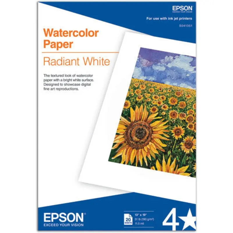 Epson Watercolor Paper Radiant White 13x19 (20)