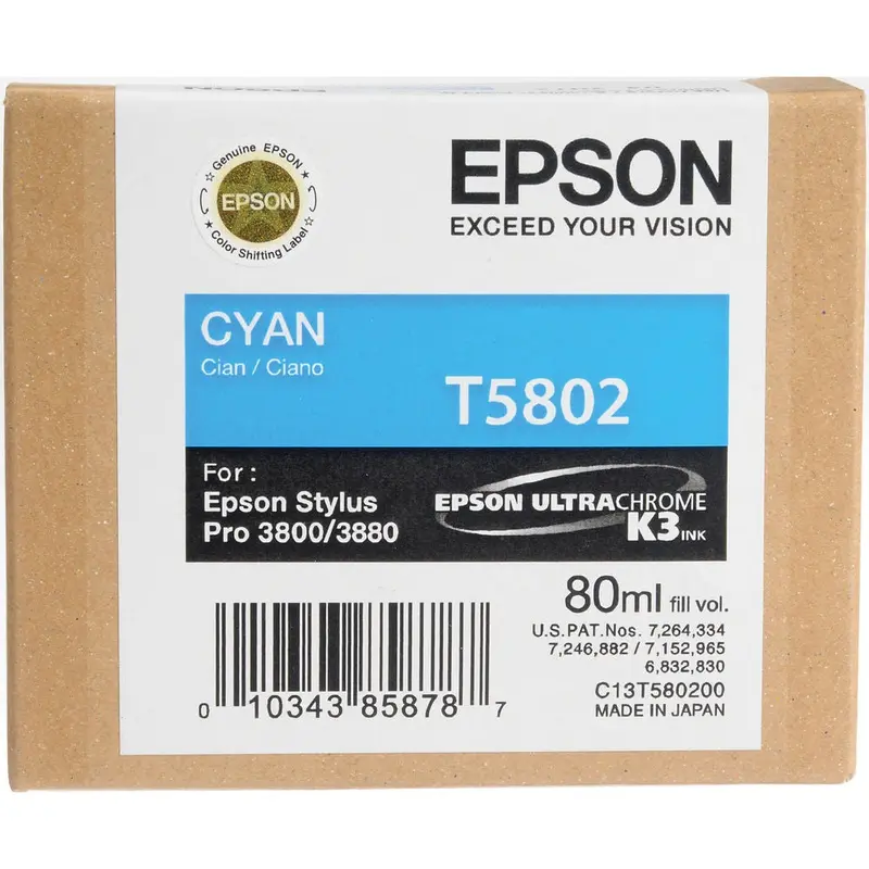 Epson T580200 3800/3880 Ink Ultrachrome Cyan Ink