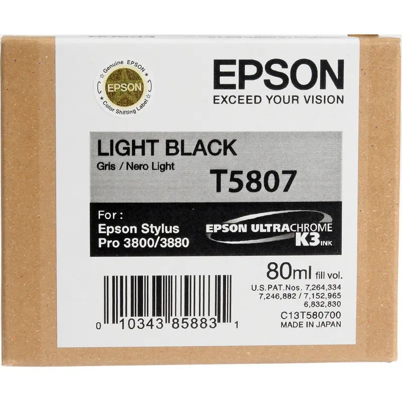 Epson T580700 3800/3880 Ink Ultrachrome Light Black Ink