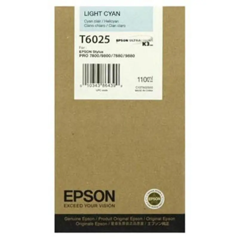 Epson T602500 7800/7880/9800/9880 Light Cyan Ink 110ml