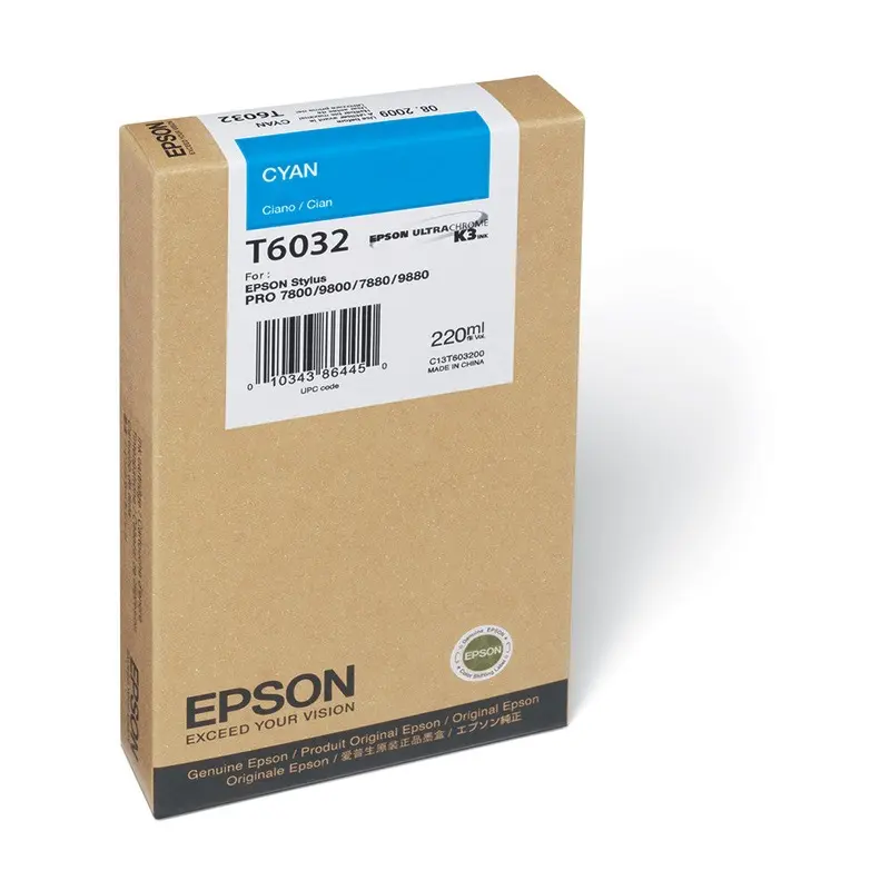 Epson T603200 7800/7880/9800/9880 Cyan Ink 220ml