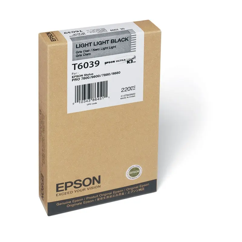 Epson T603900 7800/7880/9800/9880 Light Light Black Ink 220ml
