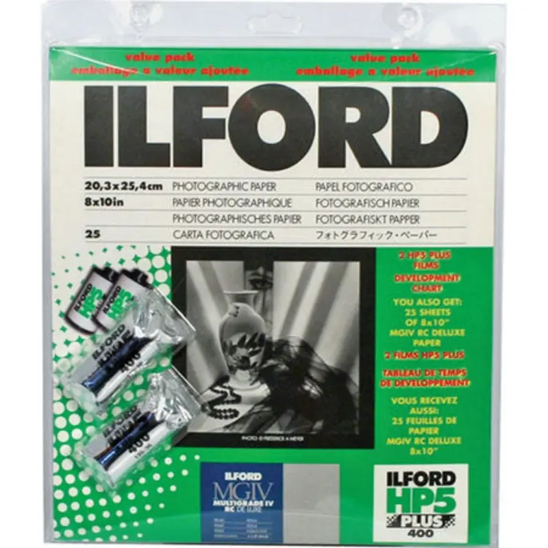 Ilford MG IV RC Pearl B&W Paper with 2 Rolls HP5 Film Value Pack