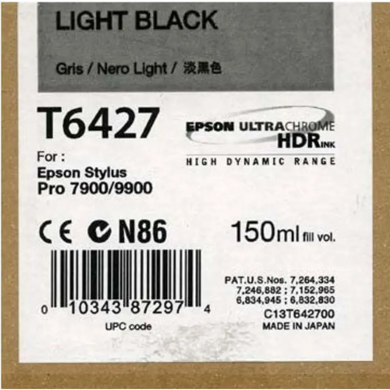 Epson T642700 7900/7890/9890/9900 Ultrachrome HDR Ink 150ml Light Black