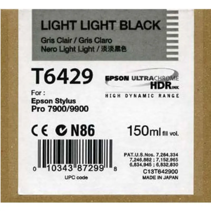 Epson T642900 7900/7890/9890/9900 Ultrachrome HDR Ink 150ml Light Light Black