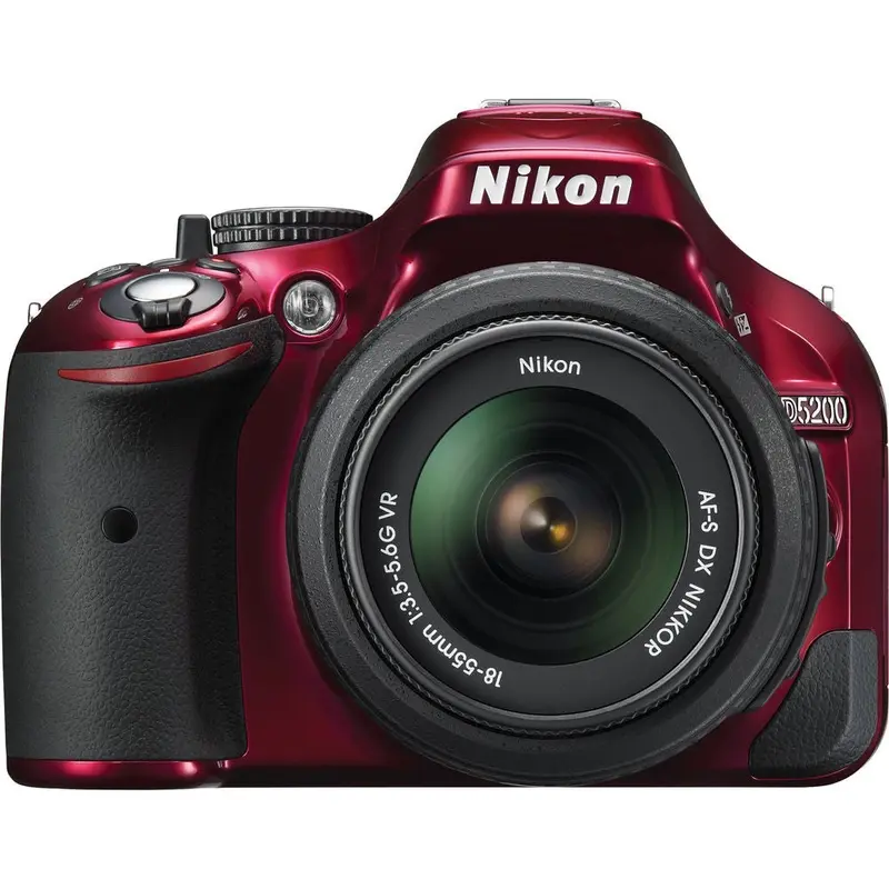 Nikon D5200 DX Digital SLR Camera w/ 18-55mm DX VR Lens (Red)