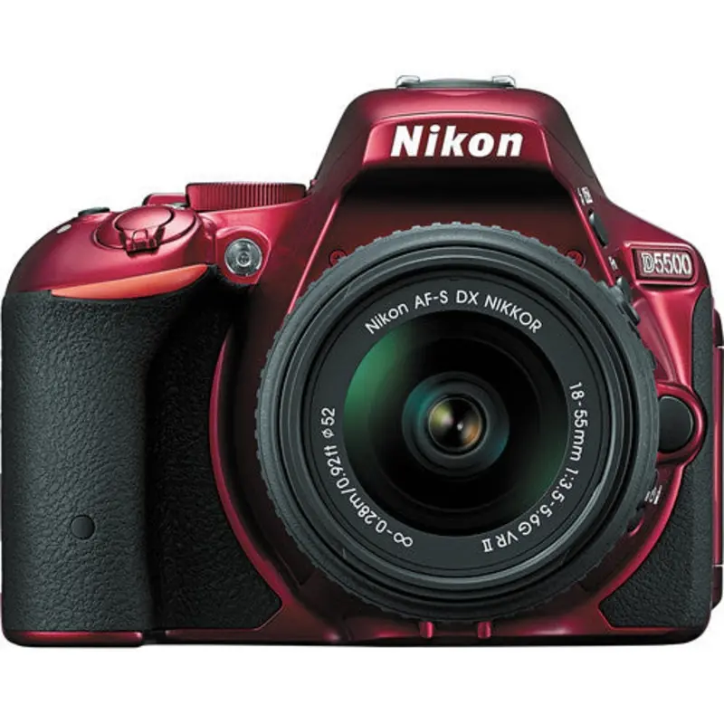 Nikon D5500 DX Digital SLR Camera w/ 18-55mm DX VR II Lens Red