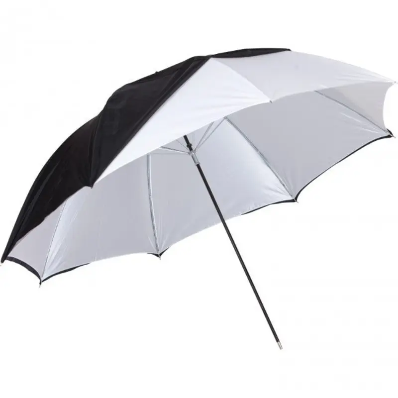 Westcott 32" Optical White Satin with Removable Black Cover Umbrella