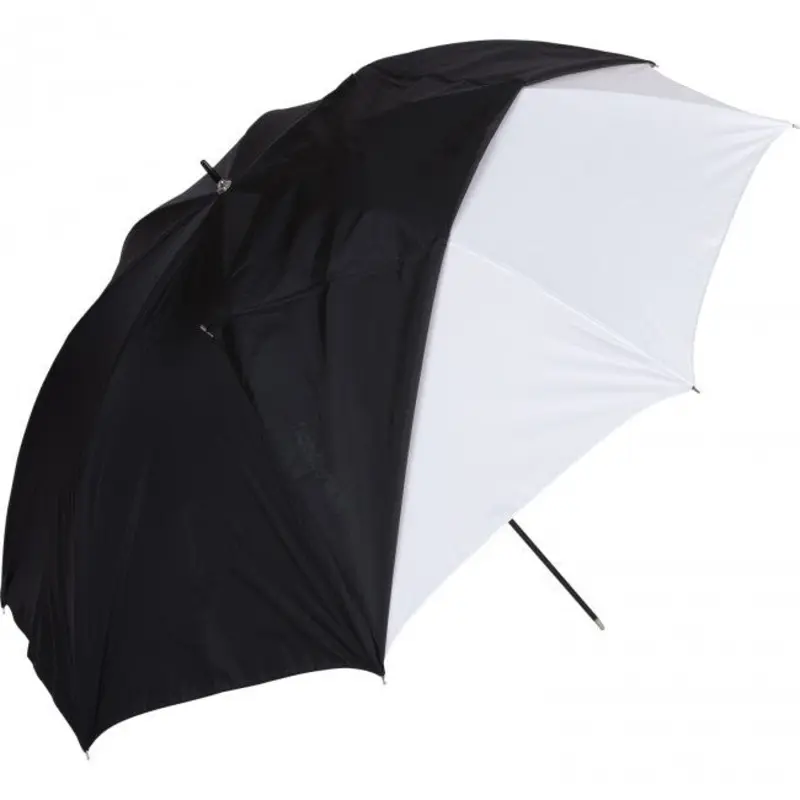 Westcott 45" Optical White Satin with Removable Black Cover Umbrella