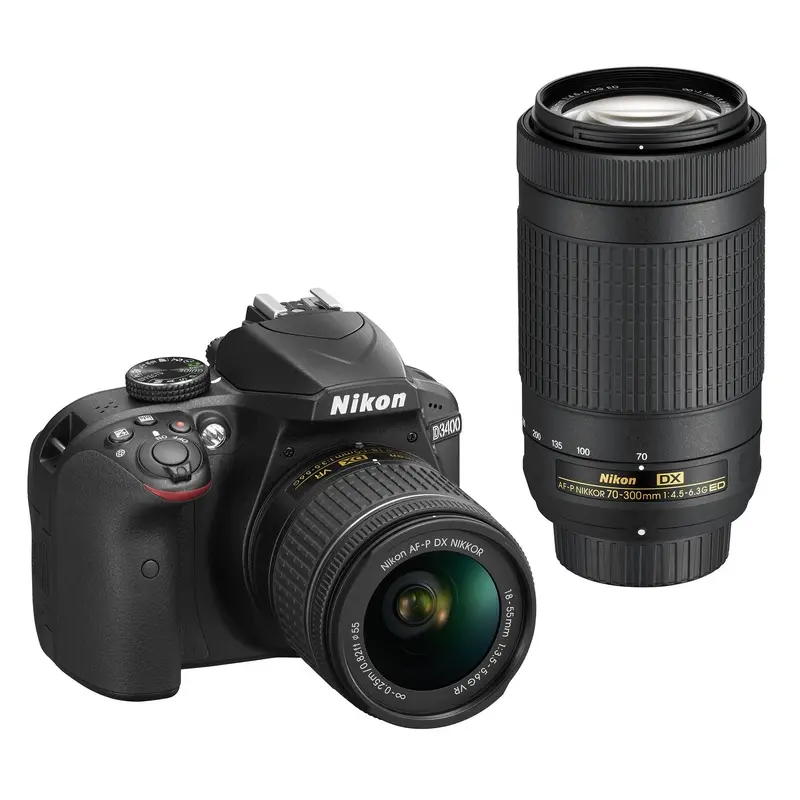 Nikon D3400 Digital SLR Camera 2 Lens Kit (18-55mm 70-300mm)
