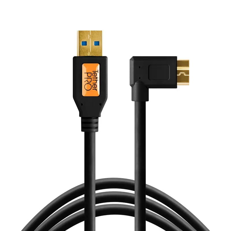 Tether Tools TetherPro USB 3.0 to Micro-B Right Angle, 15 (4.6m), BLK
