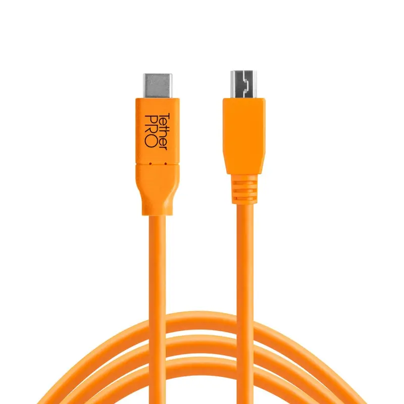 Tether Tools TetherPro USB-C to 2.0 Mini-B 5-Pin, 15 (4.6m) ORG