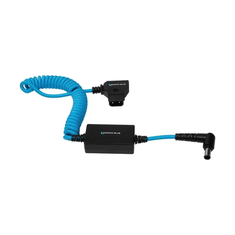 Kondor Blue Coiled 14 to 24" D-Tap to 19.5V Regulated DC Cable for Sony FX6/FX9 (Blue)