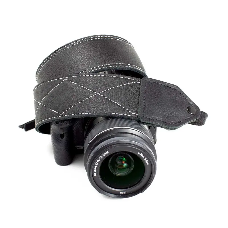 Perri's Leathers 2" Leather Strap with XX Stitch (Black)