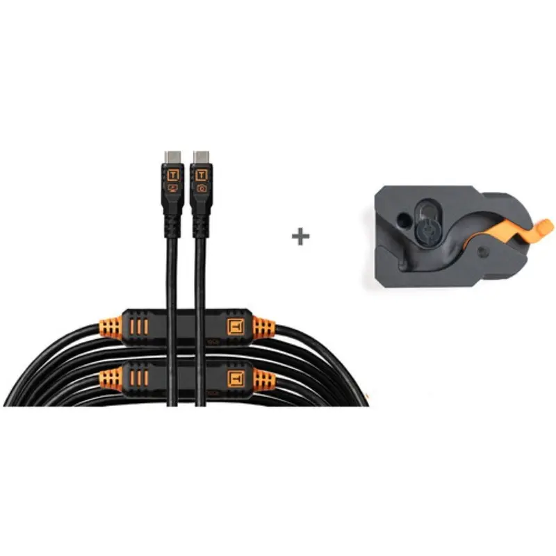 Tether Tools LeverLock & Optima Cable Kit | 31', Non-Reflective Black