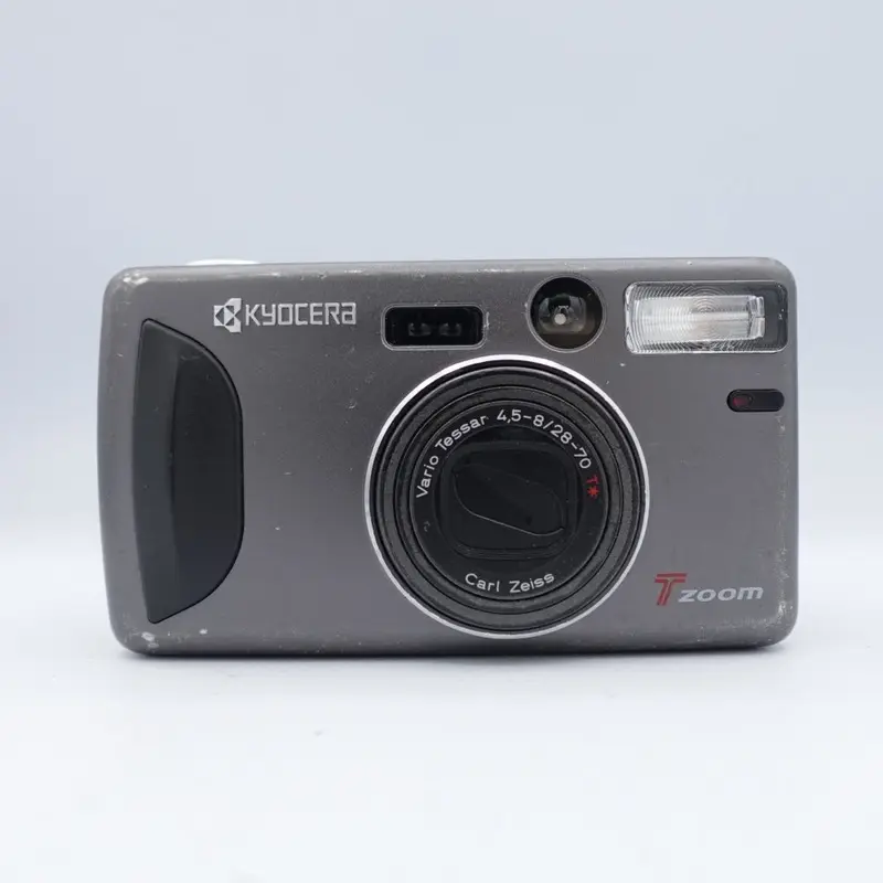 Used Yashica Kyocera T Zoom 35mm Point and Shoot Camera | Grey | U8
