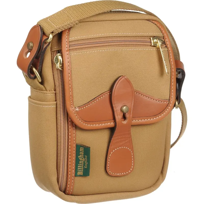Billingham Stowaway Compact Shoulder Bag | Khaki with Tan Leather Trim