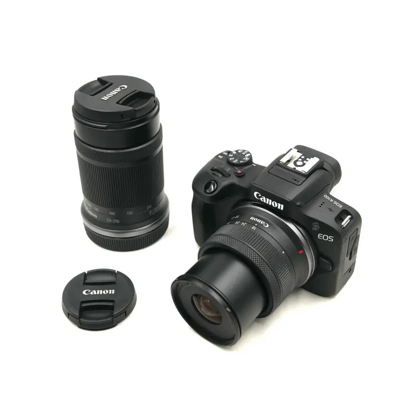 Canon EOS R100 Mirrorless Camera with 18-45mm and 55-210mm Lenses Kit **OPEN BOX**
