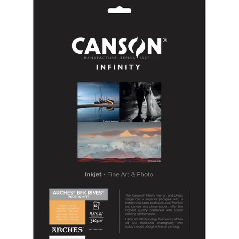 Canson Infinity ARCHES BFK Rives White Photo Paper | 8.5 x 11", 10 Sheets