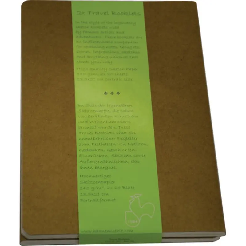 Hahnemhle Travel Booklet | 5.3 x 8.3" Portrait, 20 Sheets, 2-Pack