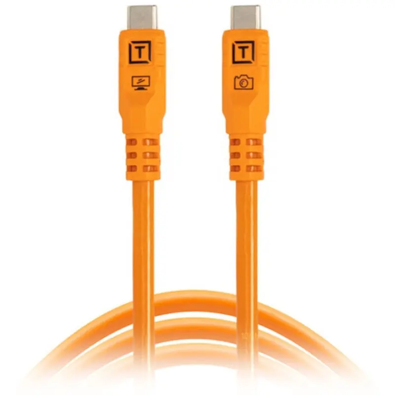 Tether Tools TetherPro Optima USB-C Cable | 10', High-Visibility Orange