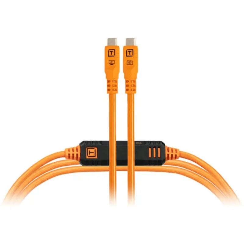 Tether Tools TetherPro Optima USB-C Cable | 15', High-Visibility Orange