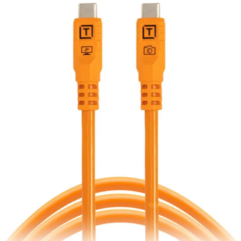 Tether Tools TetherPro Optima USB-C Cable | 6', High-Visibility Orange