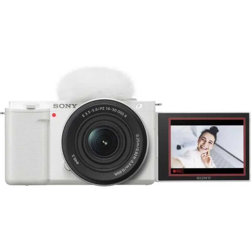 Sony ZV-E10 Mirrorless Camera with 16-50mm f/3.5-5.6 II Lens | White