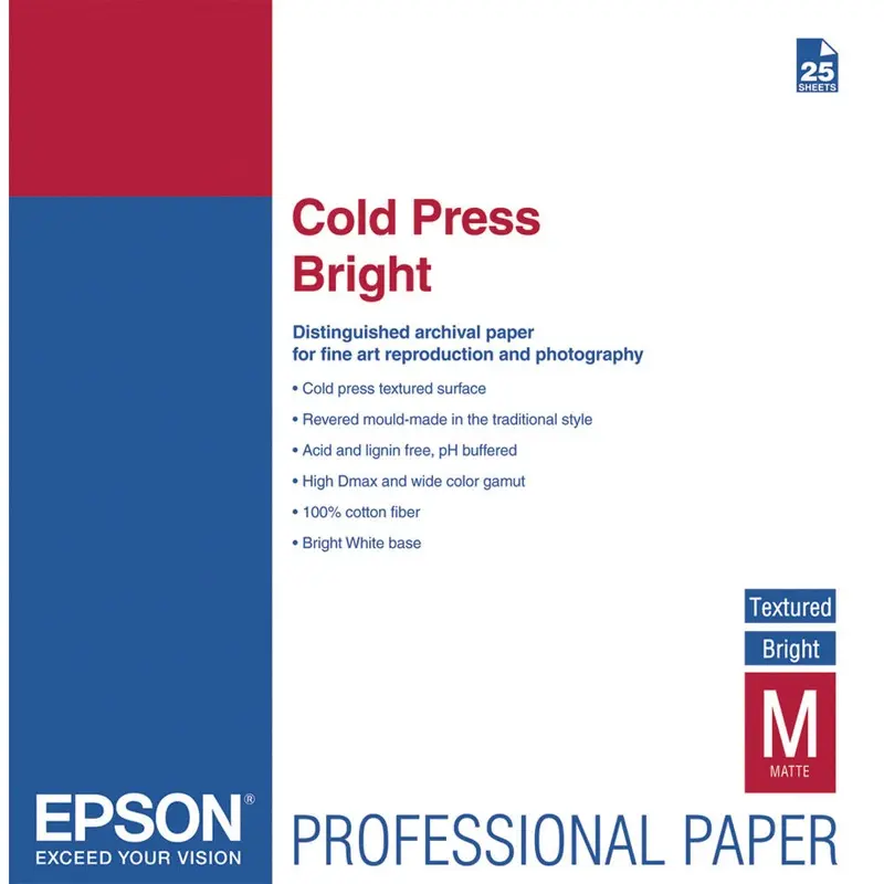 Epson Cold Press Bright Paper | 13 x 19", 25Sheets