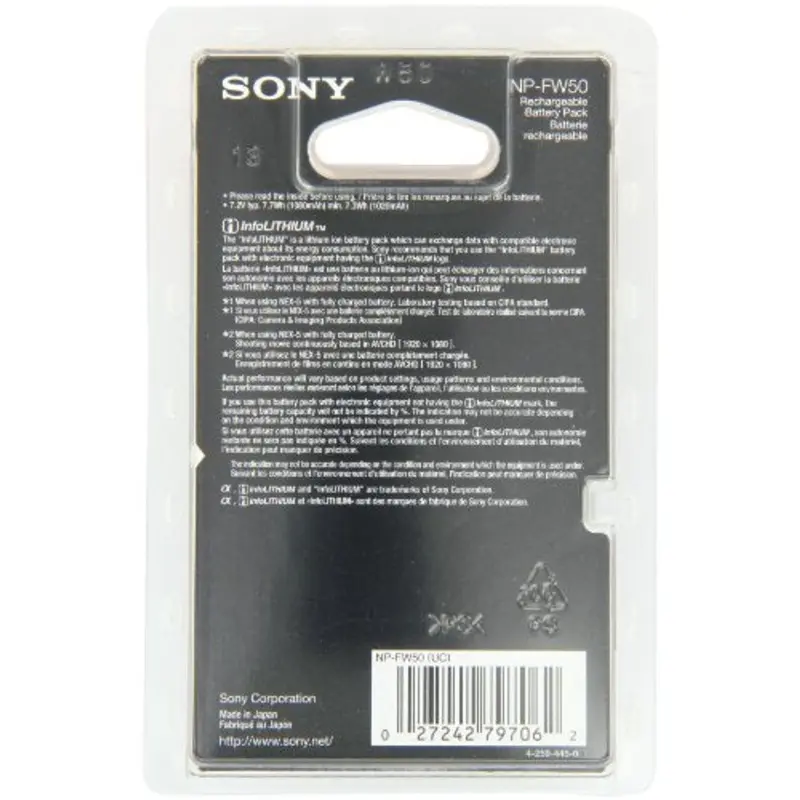 Sony NP-FW50 Lithium-Ion 1020mAh Rechargeable Battery