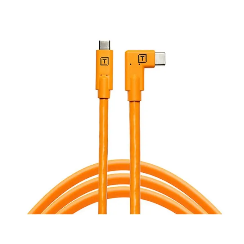 Tether Tools TetherPro USB-C to USB-C Right Angle Cable | 15 ft., Orange