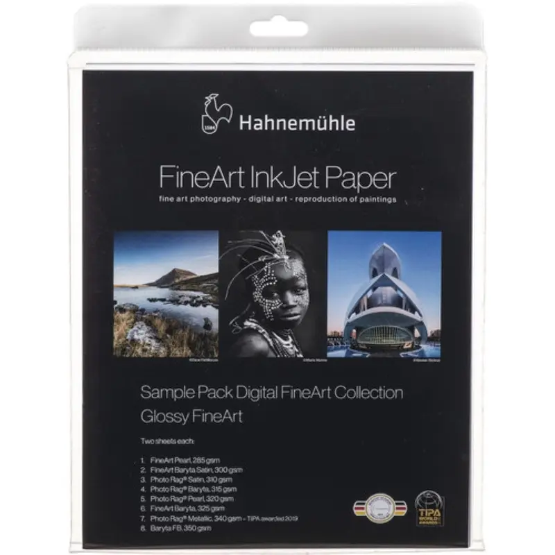 Hahnemhle Glossy FineArt Inkjet Paper Sample Pack | 8.5 x 11", 16 Sheets