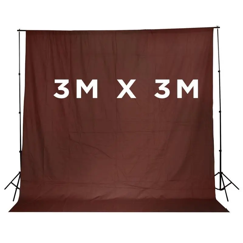 Hypop Solid Brown 3M x 3M Cotton Muslin Background
