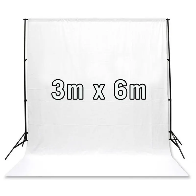 White 3M x 6M Cotton Muslin Studio Backdrop