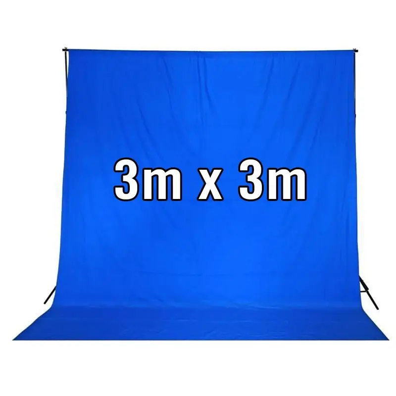 Chroma Key Blue 3M x 3M Cotton Muslin Background