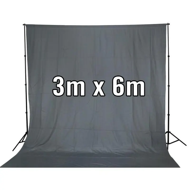 Hypop Solid Grey 3M x 6M Cotton Muslin Background